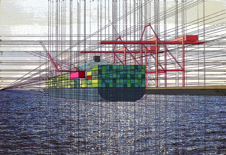 Mary Iverson, "Flip, panel 2" (detail), 2012